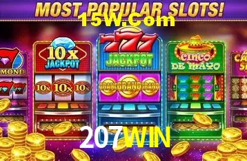 Tela de boas-vindas e lobby de jogos do aplicativo 207WIN